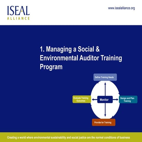 1. Managing a Social & Environmental Auditor Training Program