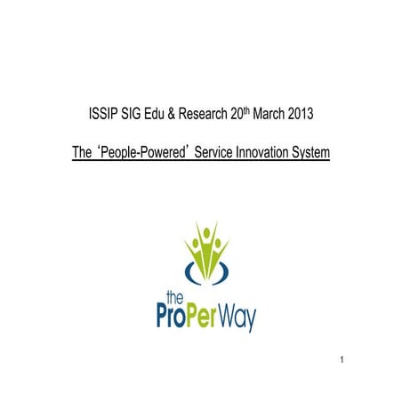 The ‘People-Powered’ Service Innovation System