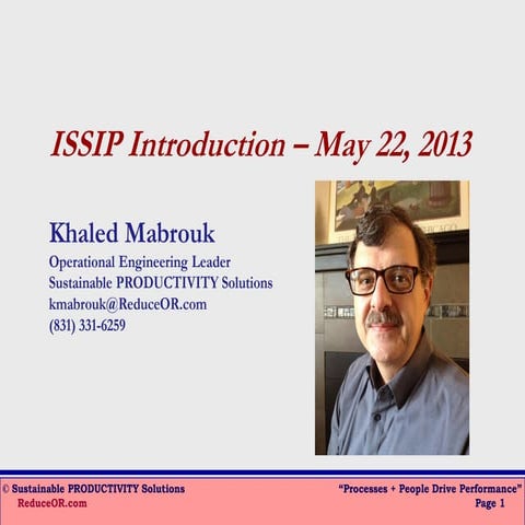 ISSIP Introduction – May 22, 2013