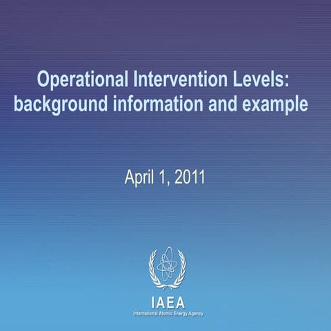 Fukushima - Background Information on Operational Intervention Levels (1 Apri...