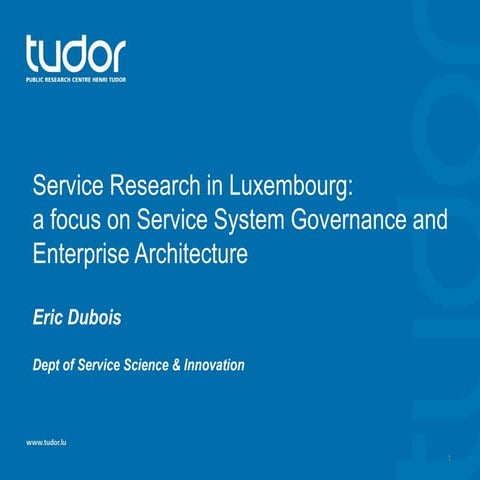 Service Research in Luxembourg: a focus on Service System Governance and Ente...