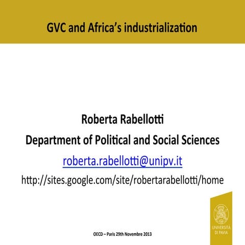 GVCs and Africa Industrialization