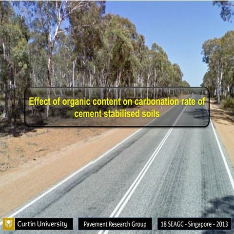 Effect of organic content on carbonation rate of cement stabilised soils