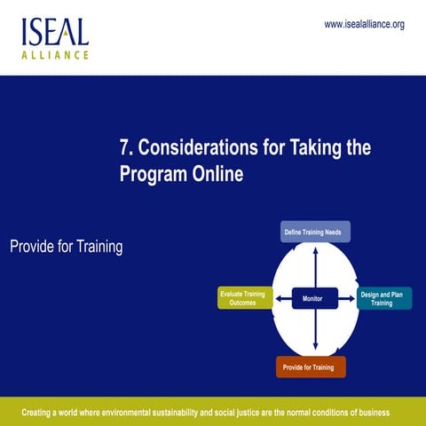 7. Considerations for Taking the Program Online