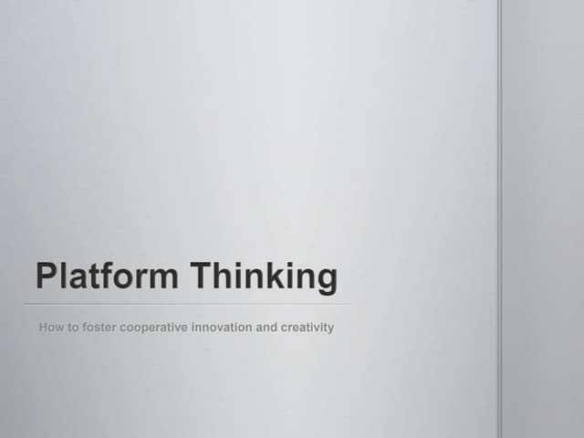 From Pipelines to Platform thinking 