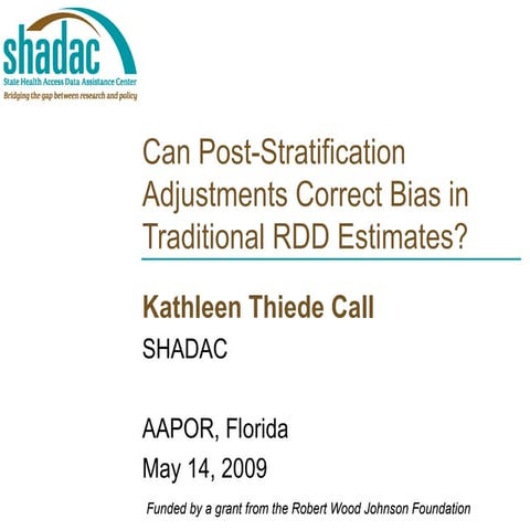 Can Post-Stratification Adjustments Correct Bias in Traditional RDD Estimates?