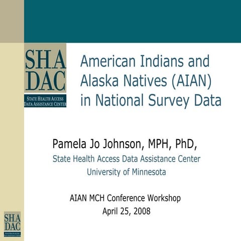 American Indians and Alaska Natives (AIAN) in National Survey Data