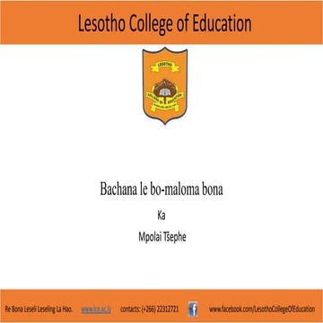 Bachana le bo-maloma bona