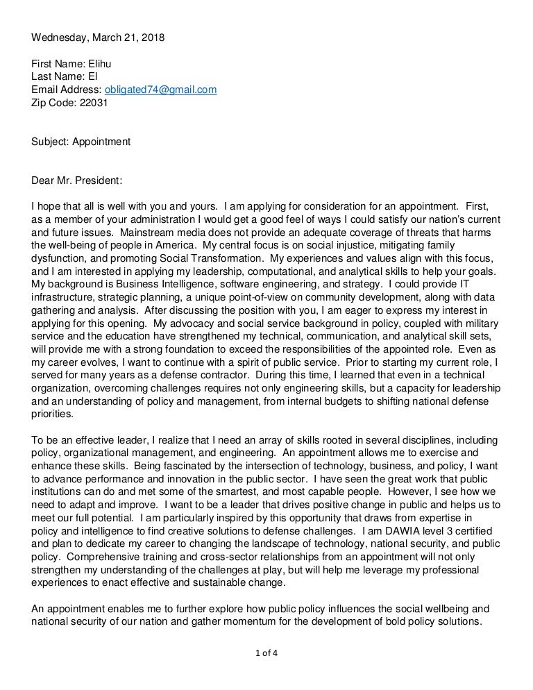 Presidential Appointment