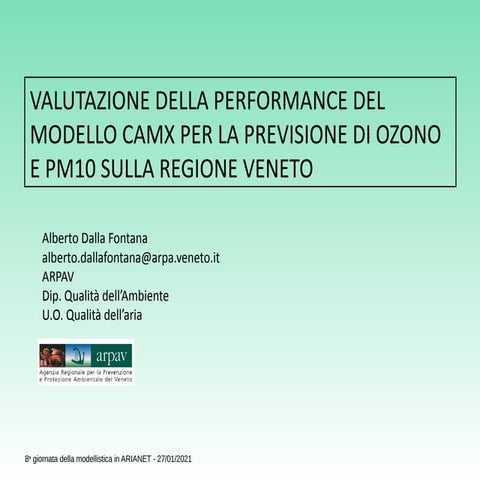 Verifica delle previsioni di ozono e PM10 per il Veneto