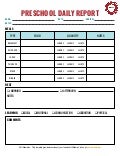 daily sheets for preschool