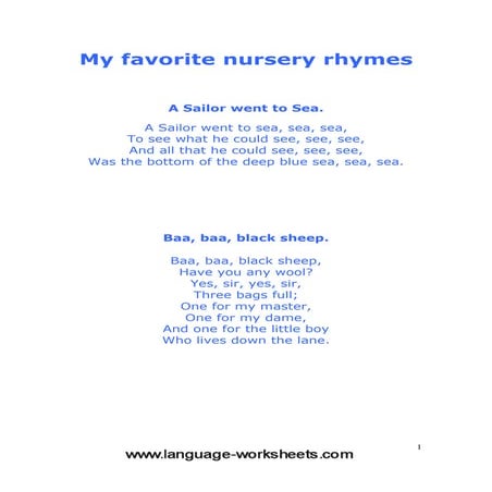 Preschool nursey-rhymes