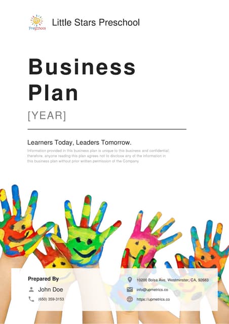 Intro nursery and primary school business plan | DOCX
