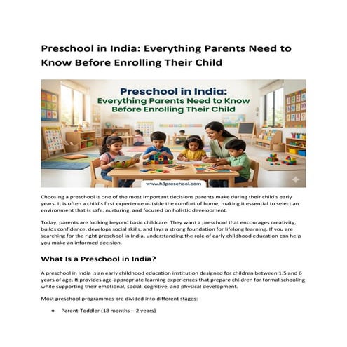 Preschool in India_ Everything Parents Need to Know Before Enrolling ...