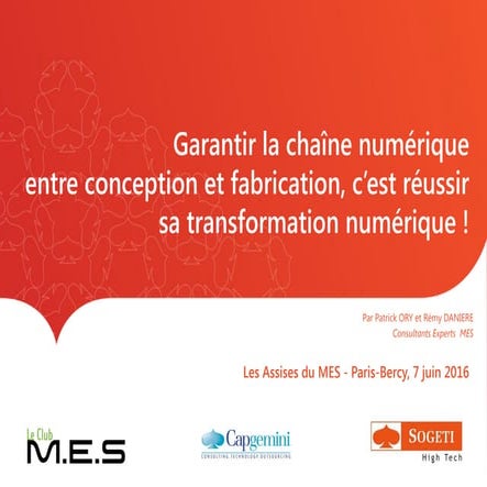 Offre Manufacturing : Produire dans un environnement connecté