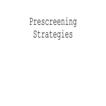 pre screening strategies in clinical trails | PPTX