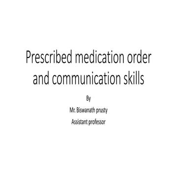 Prescribed medication order and communication skills.pdf