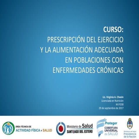 Prescripción del ejercicio  y alimentación adecuada  en poblaciones con enfer...