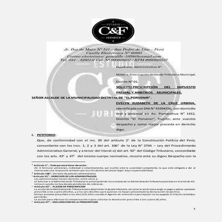 Prescripcion de deuda tributaria