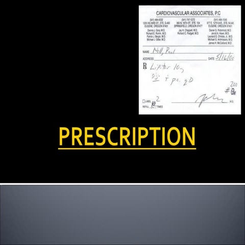 Basics of Prescription