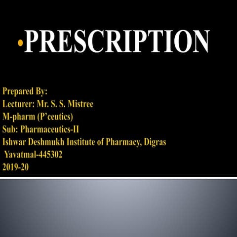 Parts of Prescription