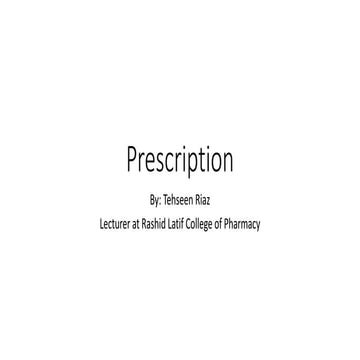 Prescription (1)