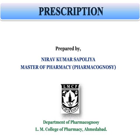 Parts Of Prescription