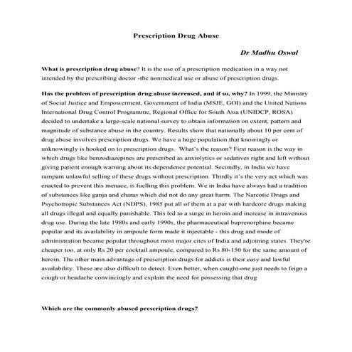 Prescription drug abuse