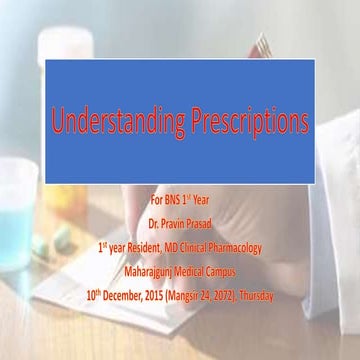 Understanding Prescriptions
