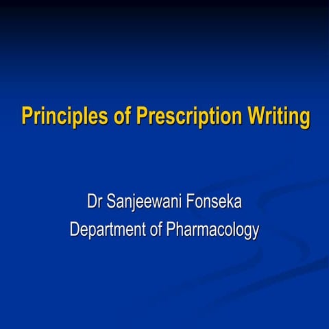 prescription writing prescription handling