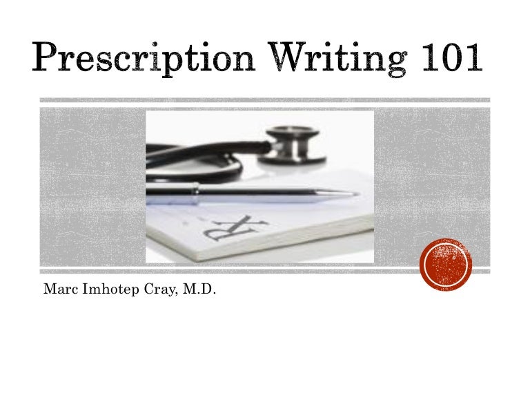 Prescription Writing 101 for Medical Students