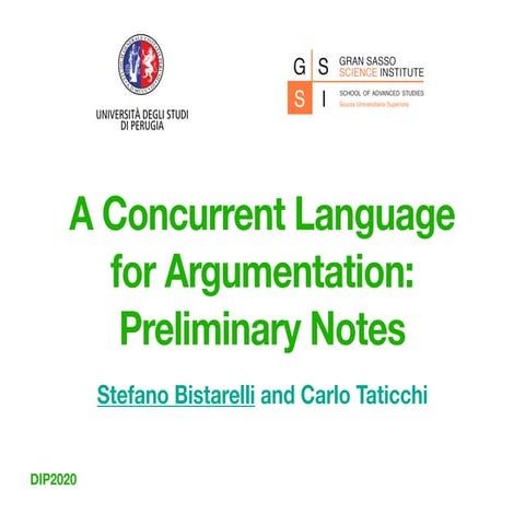 A Concurrent Language for Argumentation: Preliminary Notes
