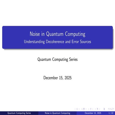 Quantum Computing Noise and its history | PDF