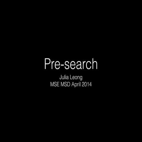 Pre search processs  K12