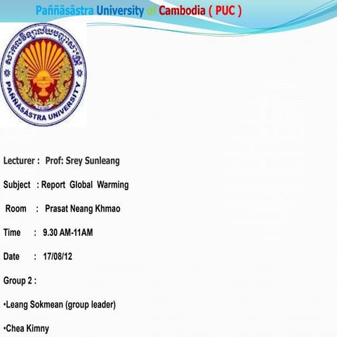 Preseation of global warming 12344