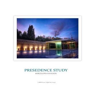 Precedence study: Barcelona Pavilion