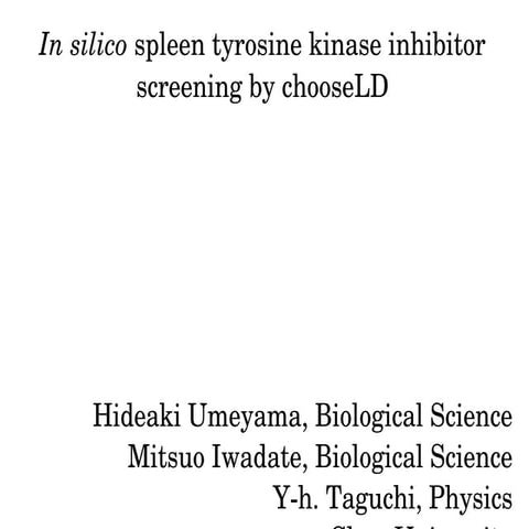 In silico spleen tyrosine kinase inhibitor screening by chooseLD