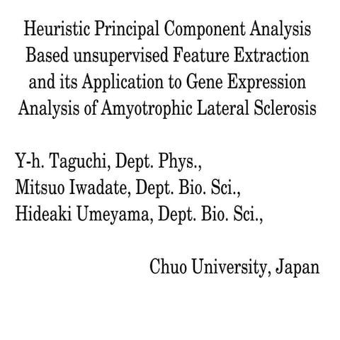 Heuristic Principal Component Analysis  Based unsupervised Feature Extraction...