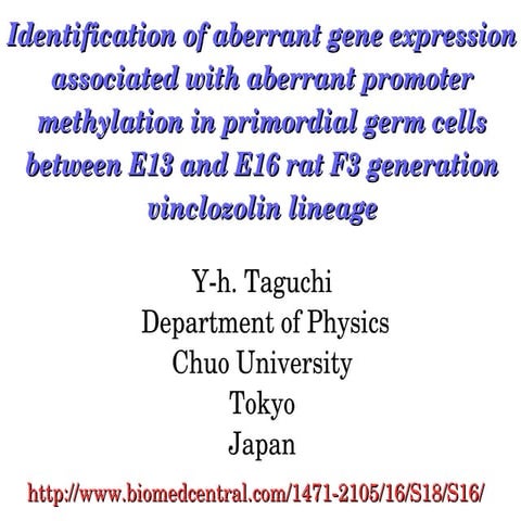 Identification of aberrant gene expression associated with aberrant promoter ...