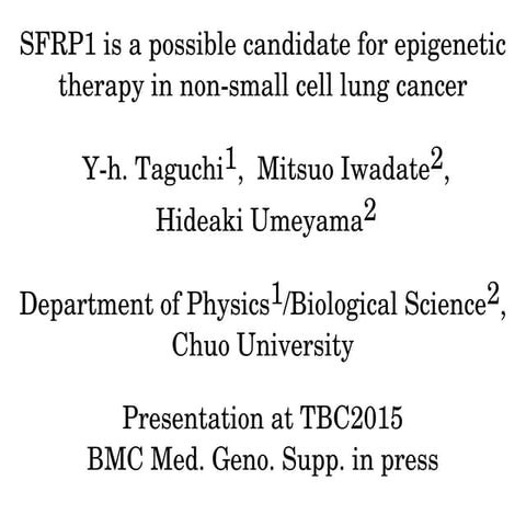 SFRP1 is a possible candidate for epigenetic  therapy in non­small cell lung ...