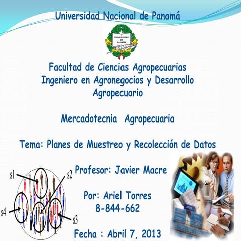 Planes de muestreo y Recoleccion de Datos. Facultad de Ciencias Agropecuarias