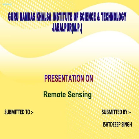 Remote Sensing ppt