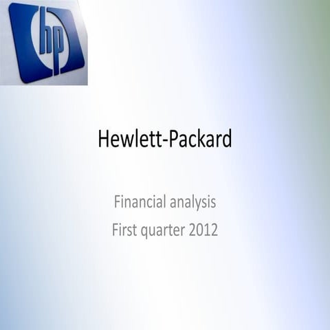 Hewlett-Packard: financial analysis Q1-2012