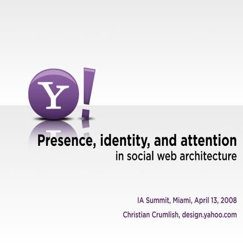 Presence, identity, and attention in social web architecture