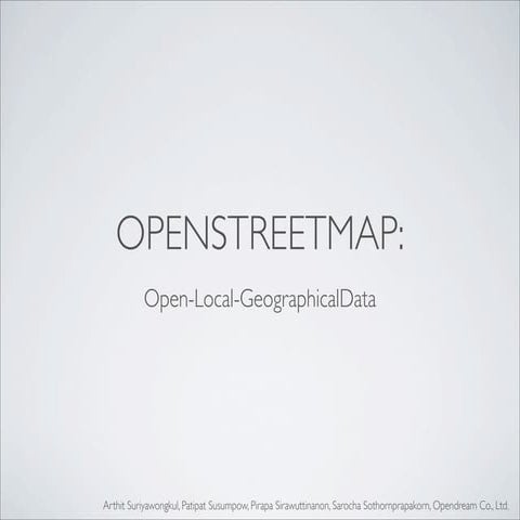 OpenStreetMap mobile tools & visualisation