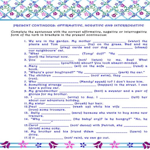 Present continuous-key