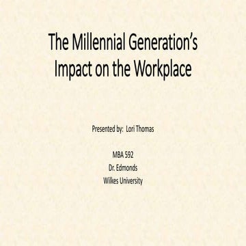 The Millennial Generation's Impact on the Workplace