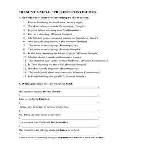 Present simple-present-continuous