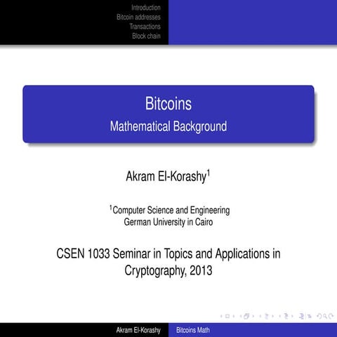 Bitcoins Math