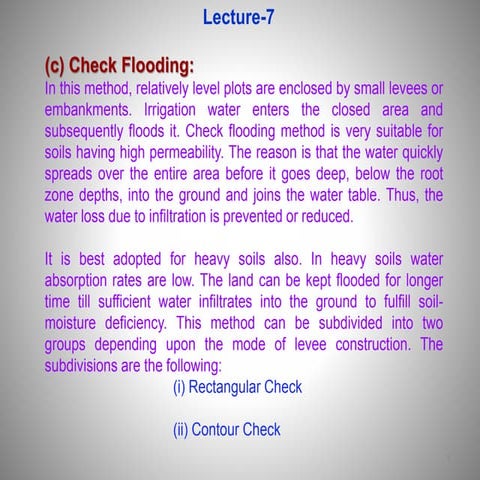 Lecture 7 ce1005 Irrigation and Flood control by Rabindra Ranjan Saha,PENG, WUB